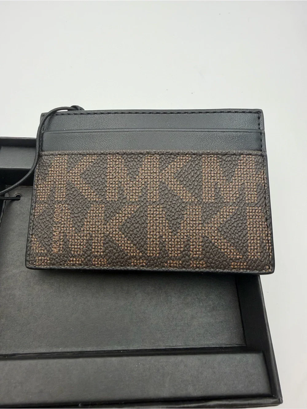 Michael Kors Credit Card Wallet + Key Fob 86F2SGFD1B Brown/Black $98 - Nee